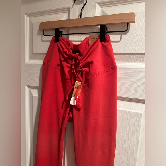 NWT VS PINK high waist leggings adjustable butter soft ruched  Coral - Picture 4 of 6